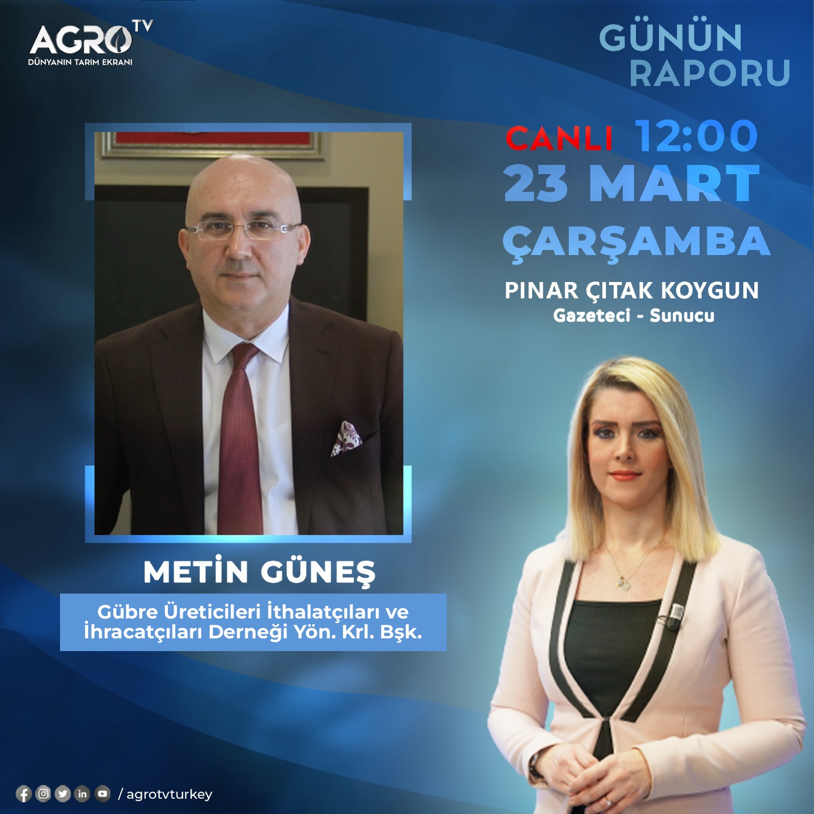 AGRO TV Günün Raporu Programı Canlı Yayın Konuğu